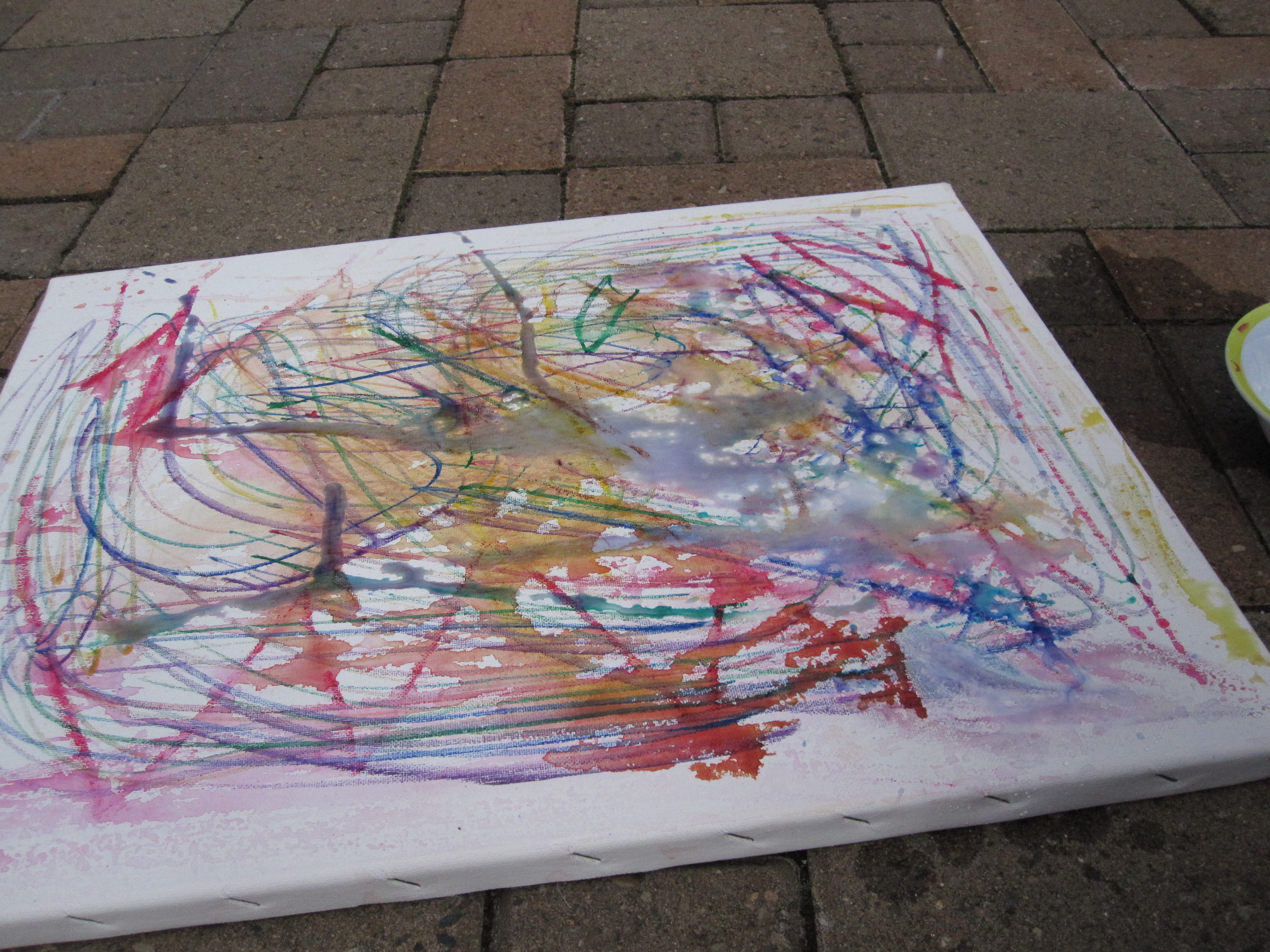 3264x2448 Water Balloon Color Mixing Outside Art Project - Painting Balloons On Canvas