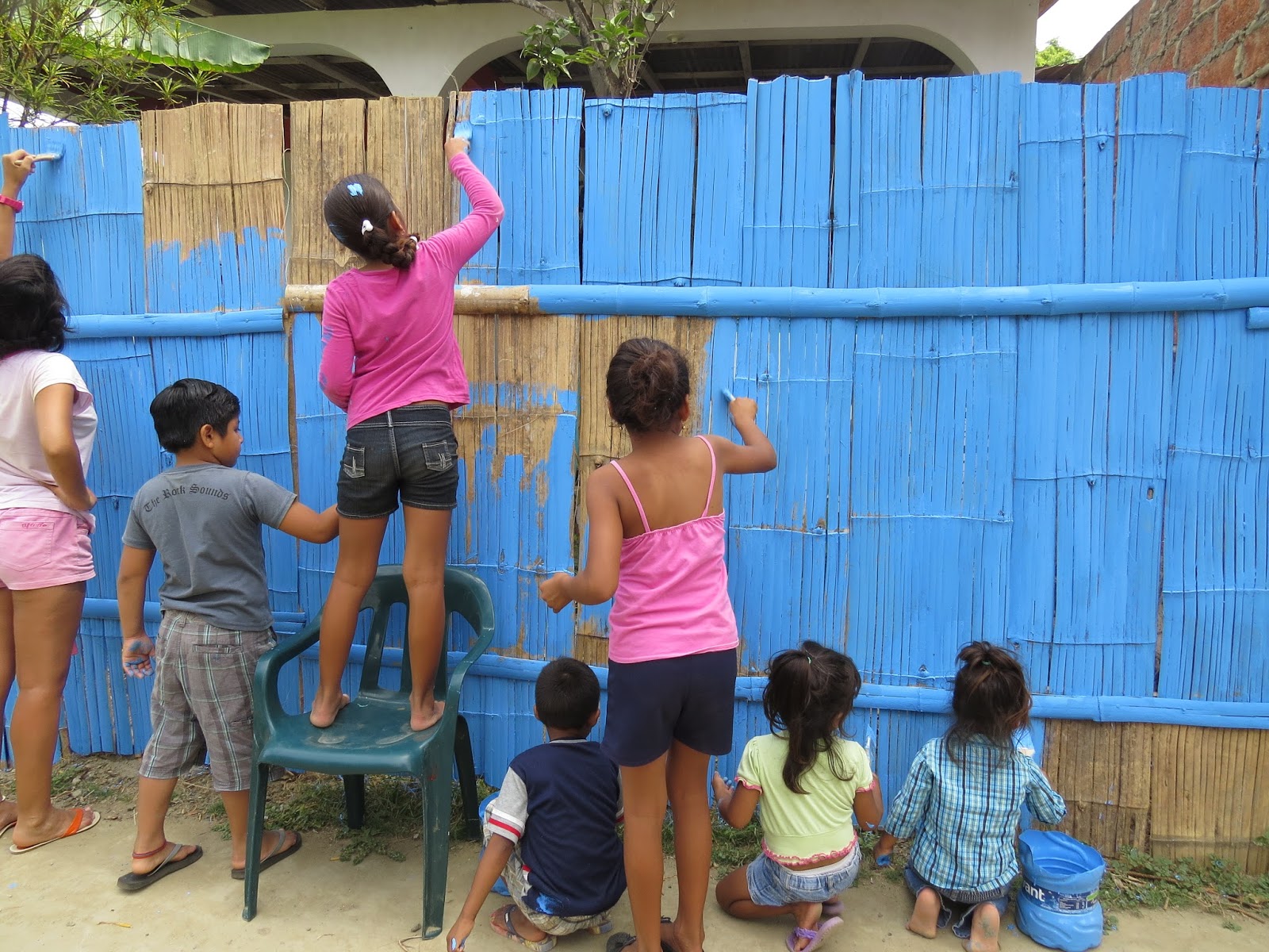 1600x1200 Natural Selections Ecoclub 1 Blue Paint Gets Everywhere - Painting Bamboo Fence