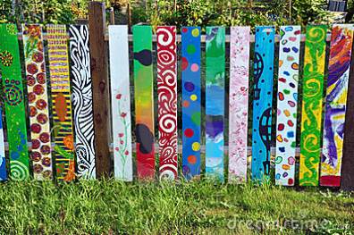 396x263 Painted Picket Fencing Nucleus Home - Painting Bamboo Fence