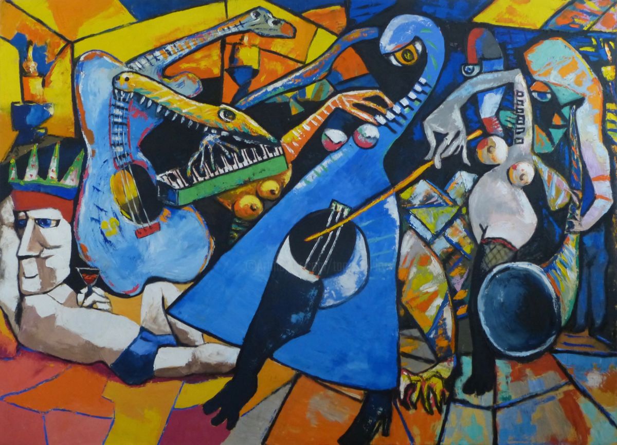 1200x865 King Of Jazz And His Band (Ta) - Painting Band