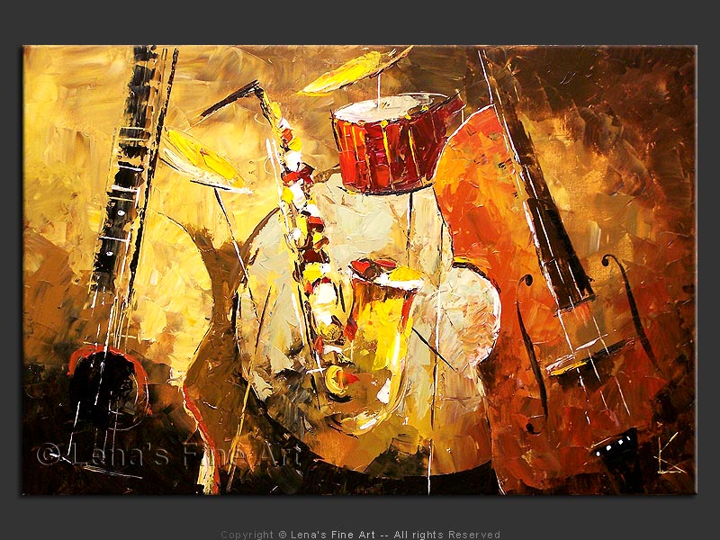 800x600 San Diego Jazz Band Art By Lena - Painting Band