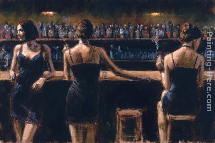 700x466 Fabian Perez Study For 3 Girls In Bar Painting Anysize 50% Off - Painting Bar