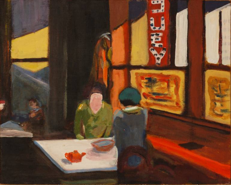 770x617 Saatchi Art Hopper Bar Painting By Mary Kinzelberg - Painting Bar