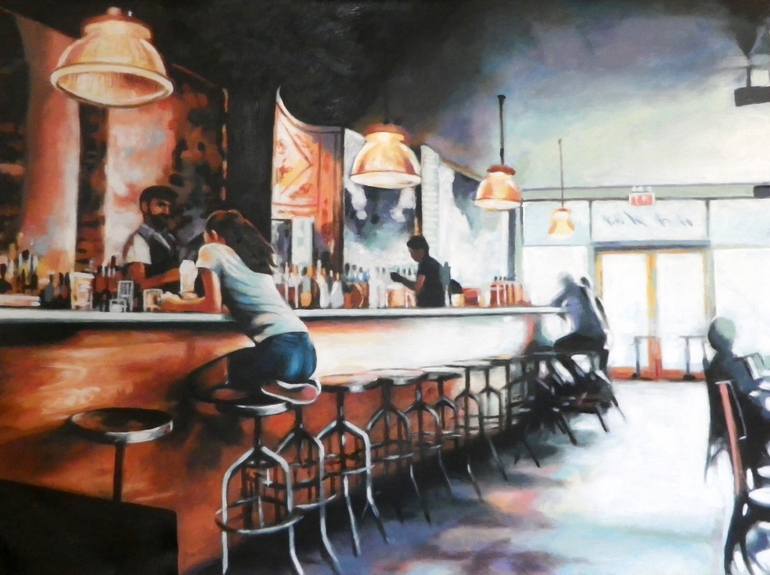 770x575 Saatchi Art New York Bar (Sold) Painting By Thomas Saliot - Painting Bar