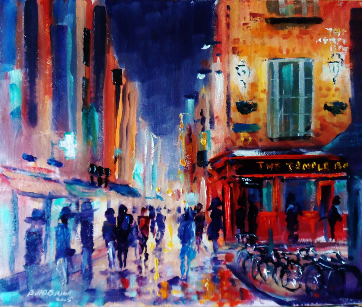 1200x1017 Temple Bar Dublin April Showers (Bill O'Brien) - Painting Bar