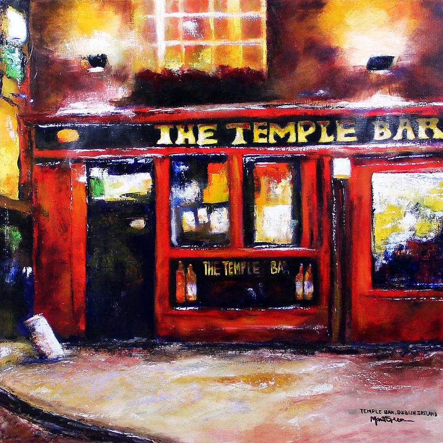 900x900 The Temple Bar Painting By Marti Green - Painting Bar