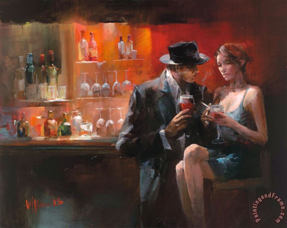 960x762 Willem Haenraets Evening In The Bar I Painting - Painting Bar