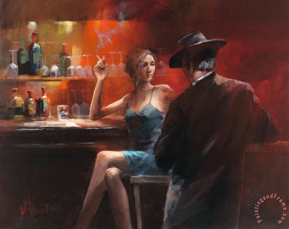 960x761 Willem Haenraets Evening In The Bar Ii Painting - Painting Bar