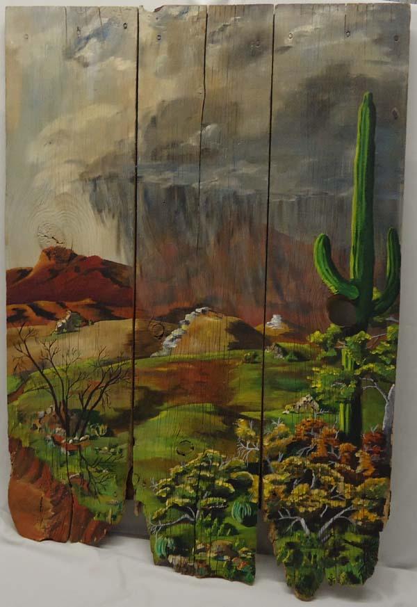 600x873 Primitive Barn Wood Painting By Anderson - Painting Barn Wood