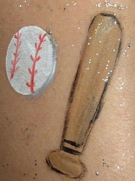 448x600 Baseball Allstar Facepaint Options Face Paintings - Painting Baseball Bat