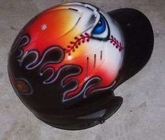 236x200 Airbrushed Baseball Helmets Youth Airbrushed Batting Helmet - Painting Baseball Helmets