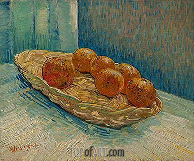 400x333 Still Life With Basket Of Six Oranges Vincent Van Gogh - Painting Basket