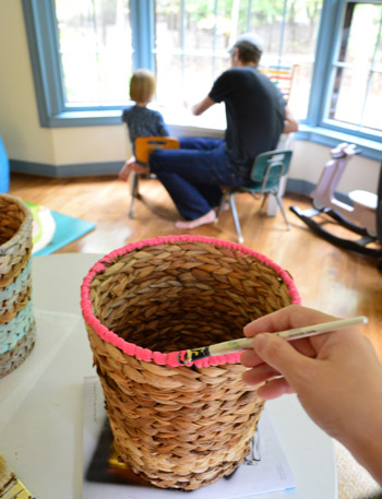 350x457 Weekly Crafty Some Colorful Basket Painting Young House Love - Painting Basket