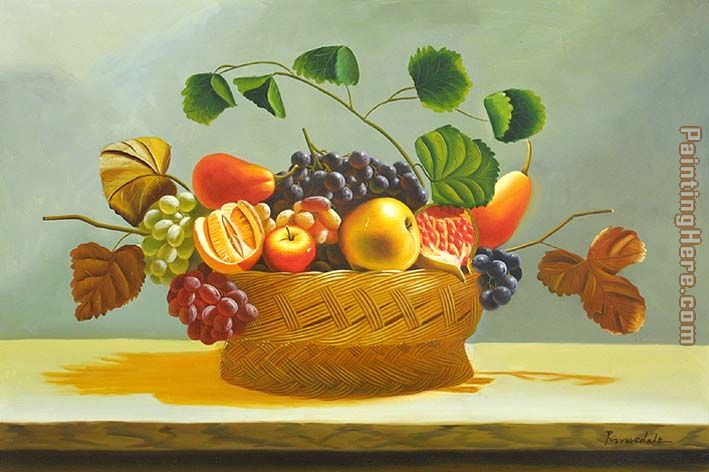 709x472 Flower The Fruit Basket Painting Anysize 50% Off - Painting Basket