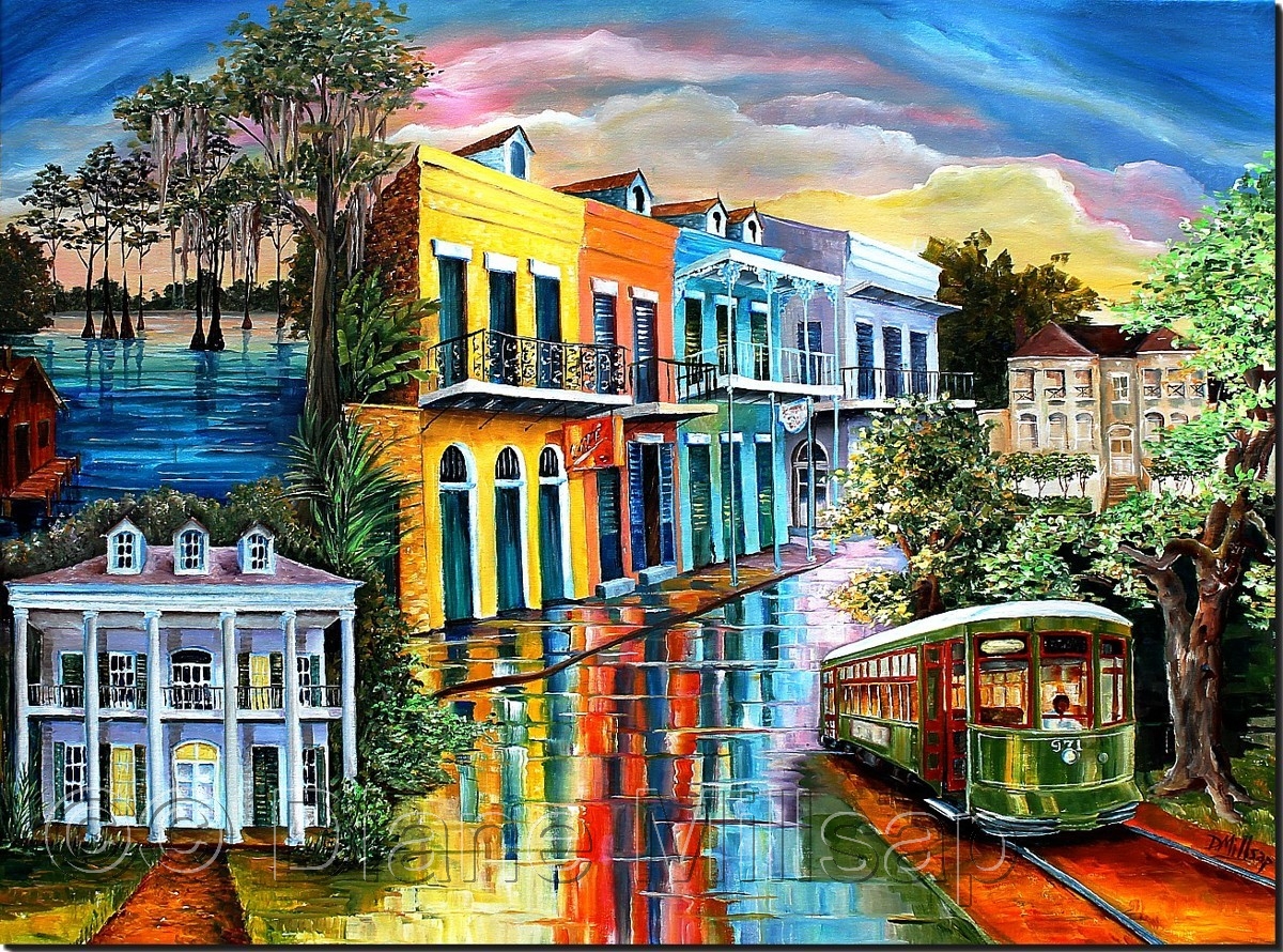 1200x890 Cityscape Acrylic Paintings From The Bayou To The Big Easy By - Painting Bayou