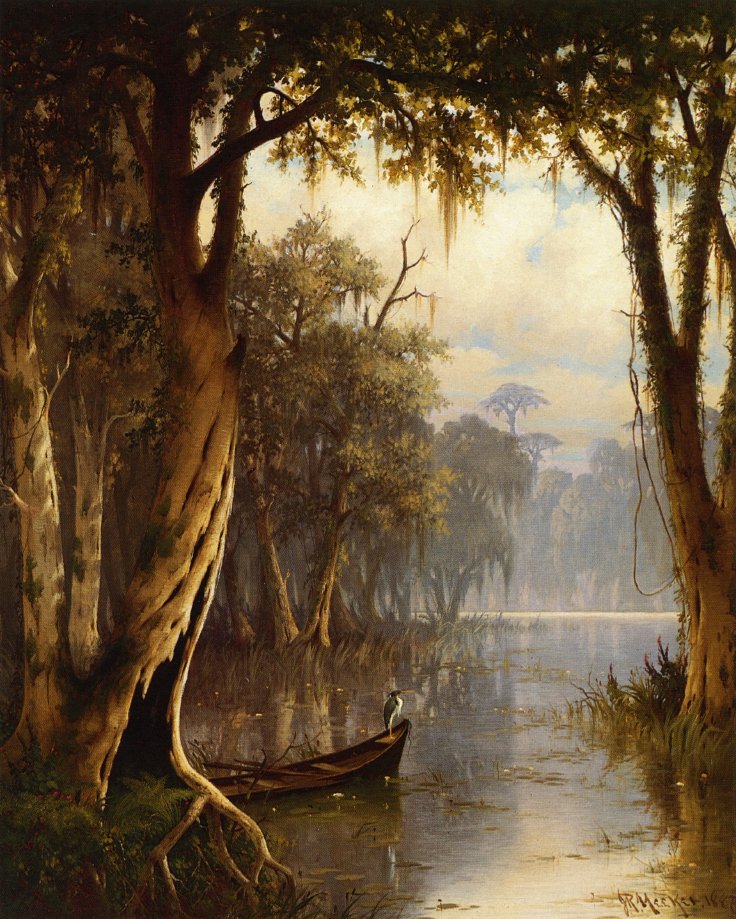 736x919 Louisiana Bayou Painting Joseph R Meeker Oil Paintings - Painting Bayou