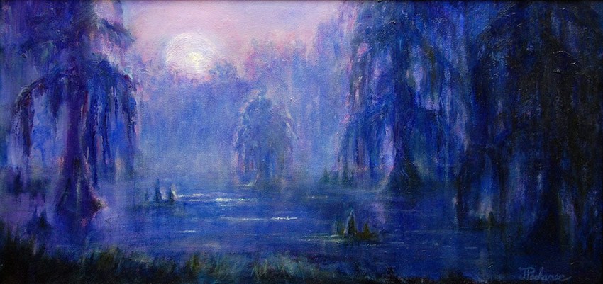 850x401 Moonlit Bayou Sold - Painting Bayou