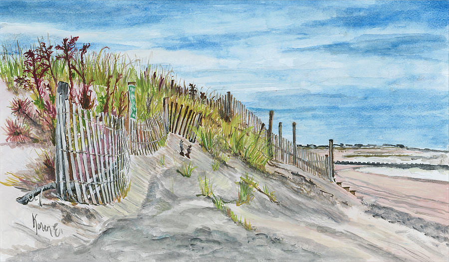 900x525 Beach Sand Dunes Painting By Karen Essig - Painting Beach Sand