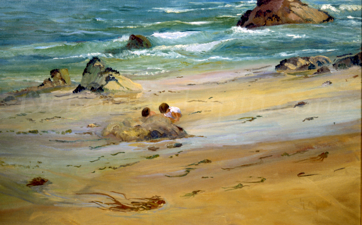 1500x933 Beach Sand Painting , Beach Scene, Canvas Print, Surf Painting - Painting Beach Sand