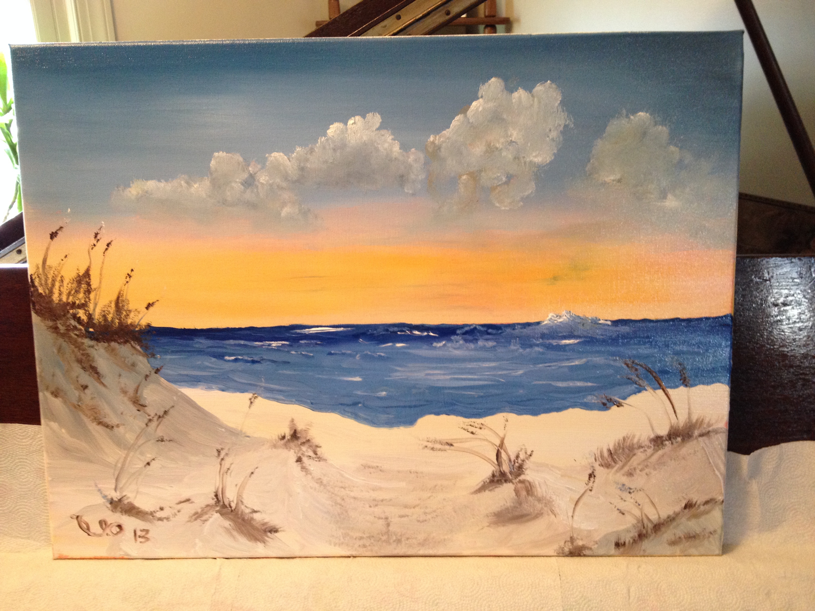 3264x2448 Leonard Parker Artwork Ft Walton Beach Sand Dunes Original - Painting Beach Sand