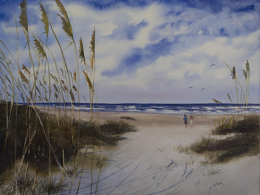 900x675 Sand Dunes And Beach Painting By Toni Roark - Painting Beach Sand