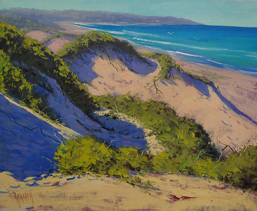 900x738 Sand Dunes Oil Painting Painting By Graham Gercken - Painting Beach Sand