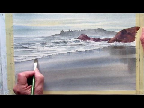 480x360 Painting Wet Sand In Watercolor - Painting Beach Sand