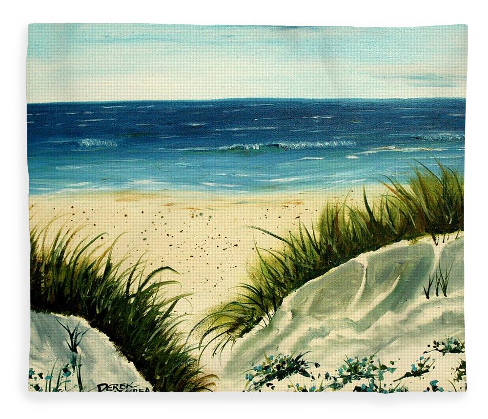 1000x860 Beach Sand Dunes Acrylic Painting Fleece Blanket For Sale By Derek - Painting Beach Sand