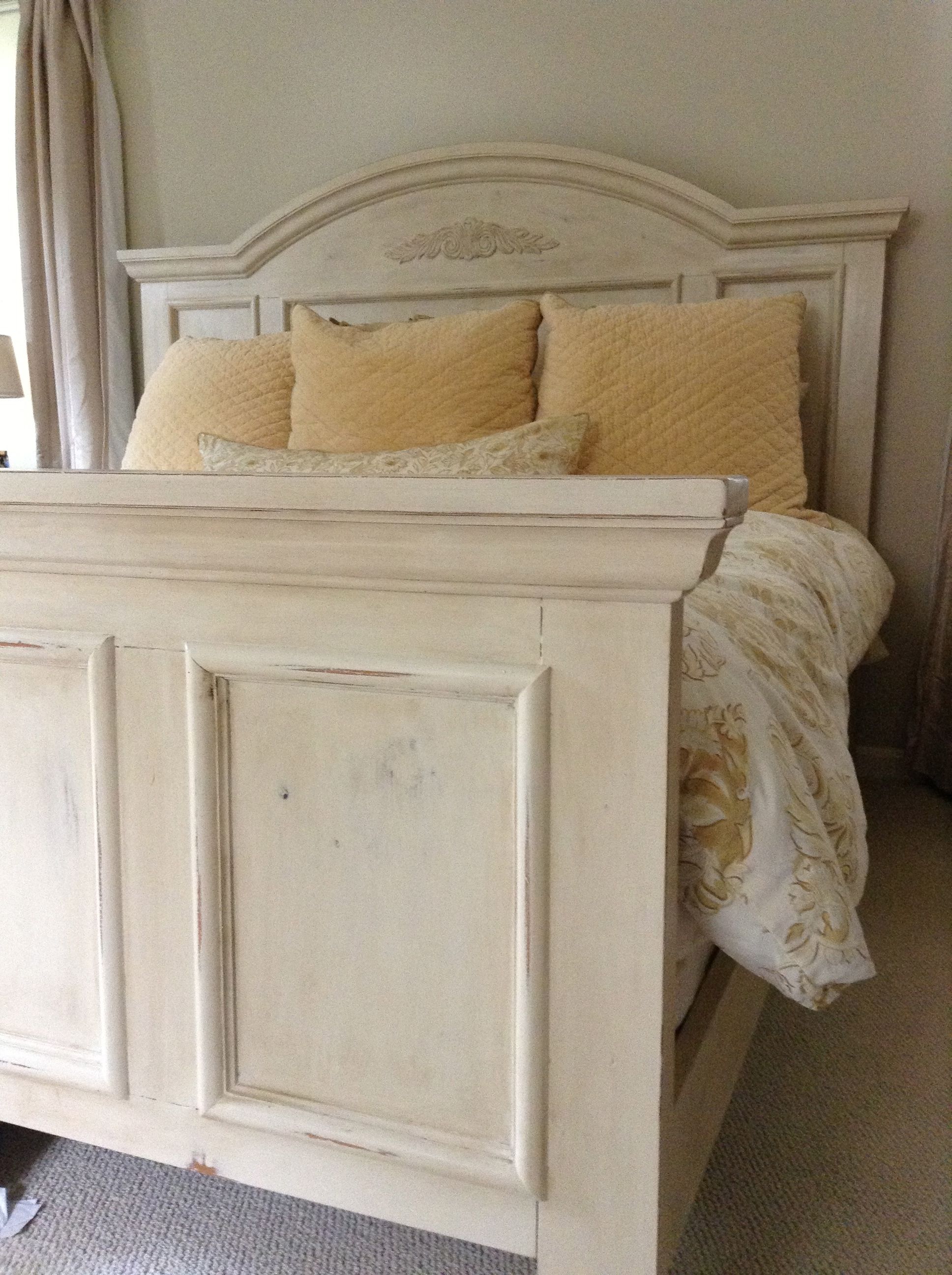 1936x2592 Bed Painted With Annie Sloan Old Ocre Chalk Paint Distressed - Painting Beds