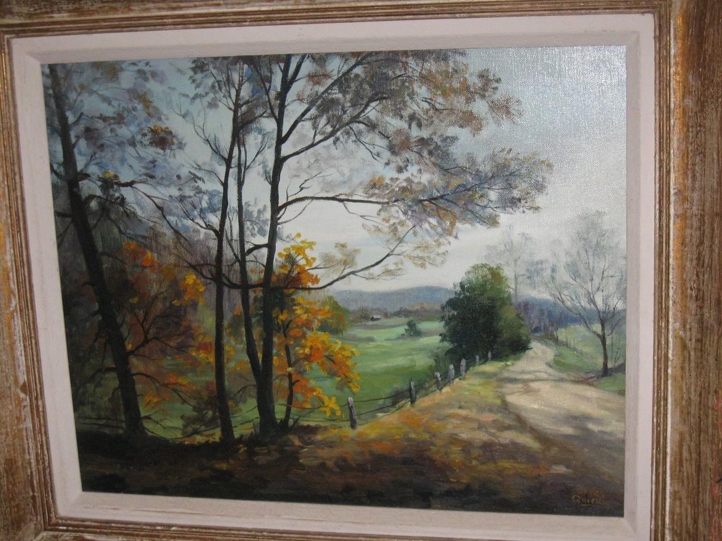 1440x1080 Jerry Quier Vintage Oil Painting Landscape Signed Artist Baum - Painting Bethlehem Pa