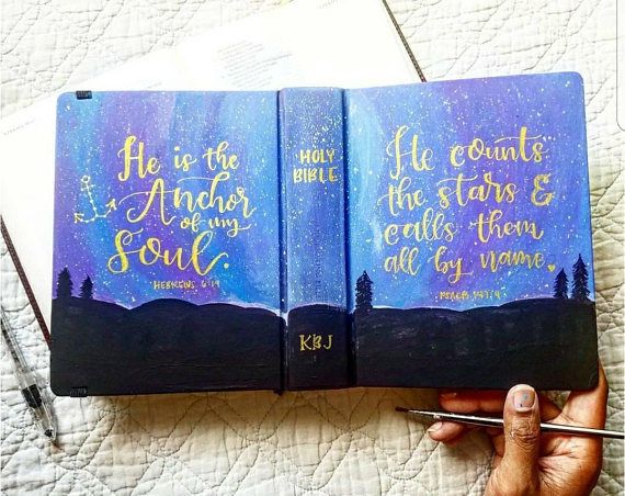 570x452 Hand Painted Bible Verse Hand Lettering, Hand Painted, Custom Gift - Painting Bibles