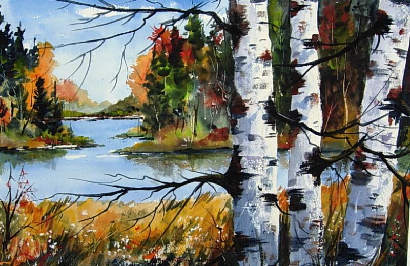 800x519 How I Paint Birch In A Fall Setting Demo - Painting Birch