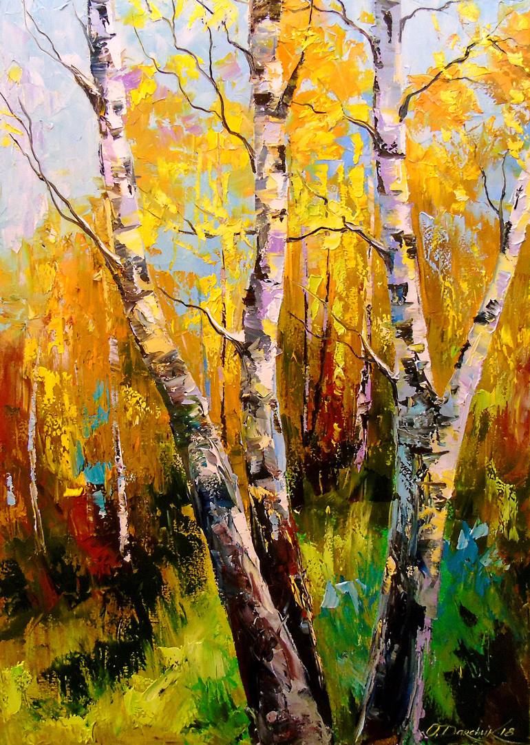 770x1082 Saatchi Art Birch Trees Painting By Olha Darchuk - Painting Birch