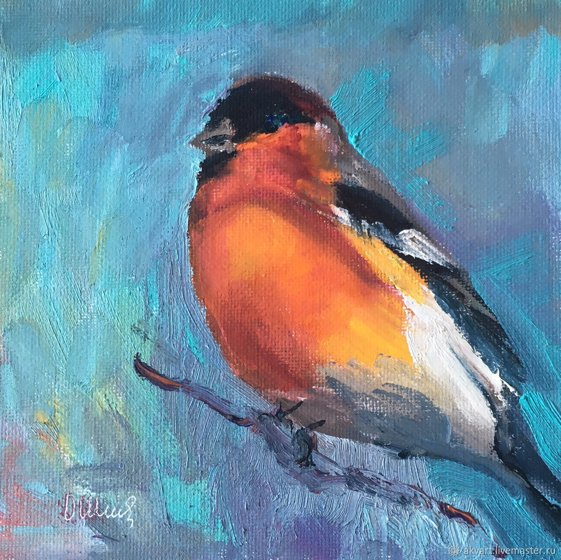 1118x1116 Oil Painting. Birds. Bullfinch Shop Online On Livemaster - Painting Birds Images