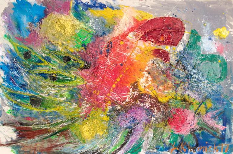 770x509 Saatchi Art Parrot Painting, Birds Painting, Abstract Birds - Painting Birds Images