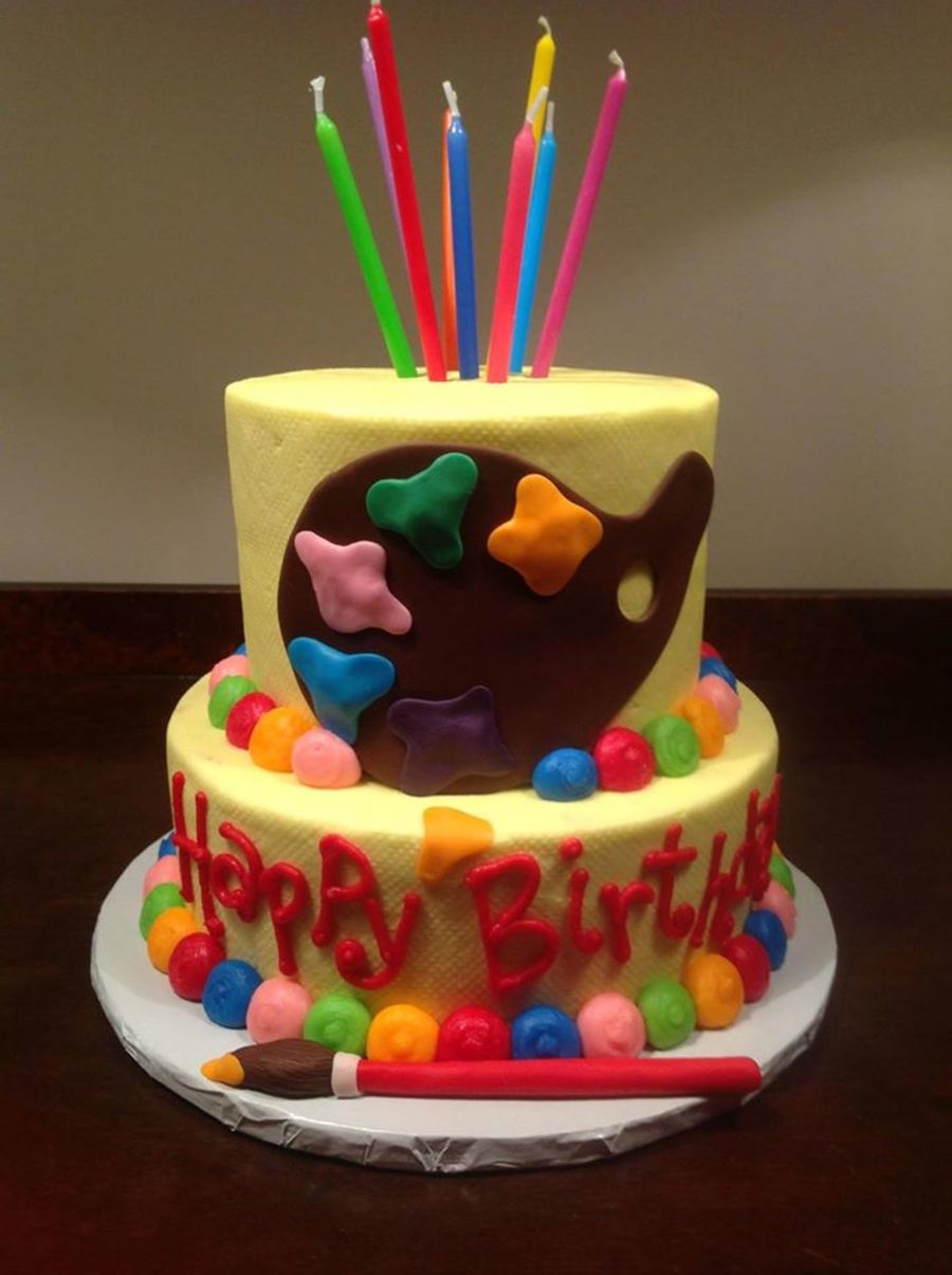 900x1205 Painting Themed Birthday Cake - Painting Birthday Cake