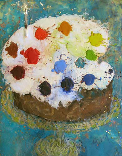 390x500 Palette Cake - Painting Birthday Cake