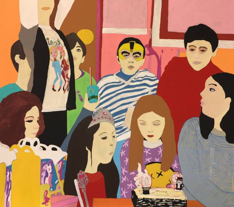 770x682 Saatchi Art Birthday Party Painting By Chiara Elisa Ragghianti - Painting Birthday Party