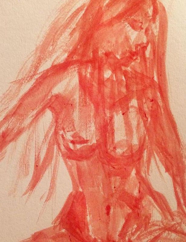615x802 Student Recreates Ancient Female Cave Paintings Using Her - Painting Blood