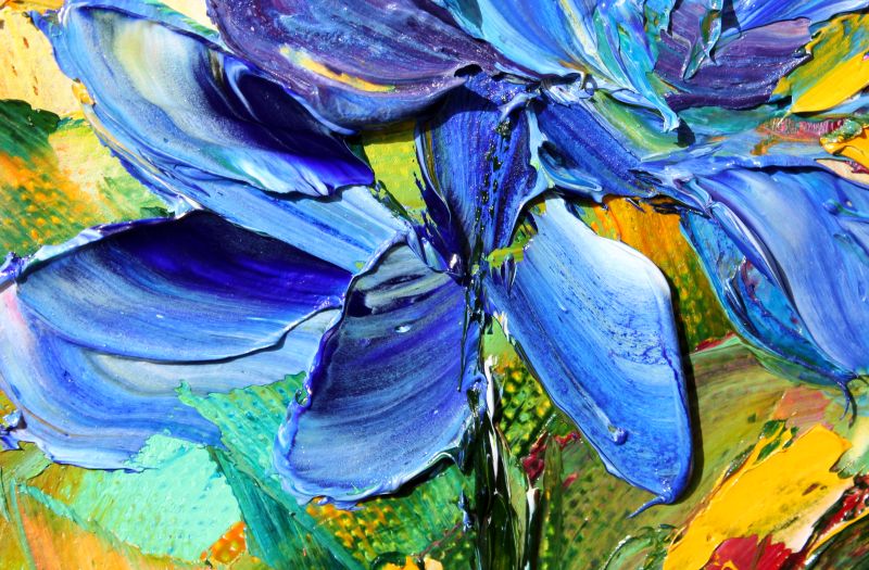 800x525 Palette Knife Painters, International Original Oil Painting - Painting Bluebonnets