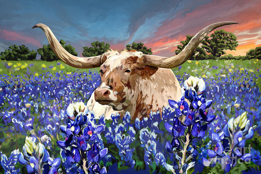 900x600 Texas Bluebonnet Paintings Fine Art America - Painting Bluebonnets