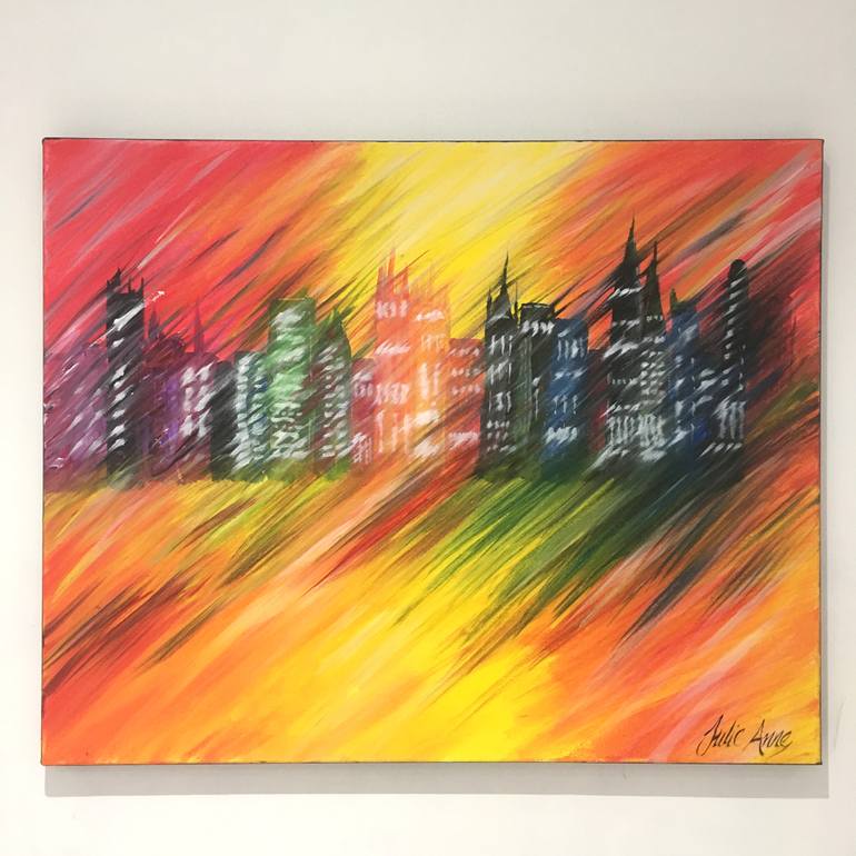 770x770 Saatchi Art City Blur Painting By Julie Anne - Painting Blur
