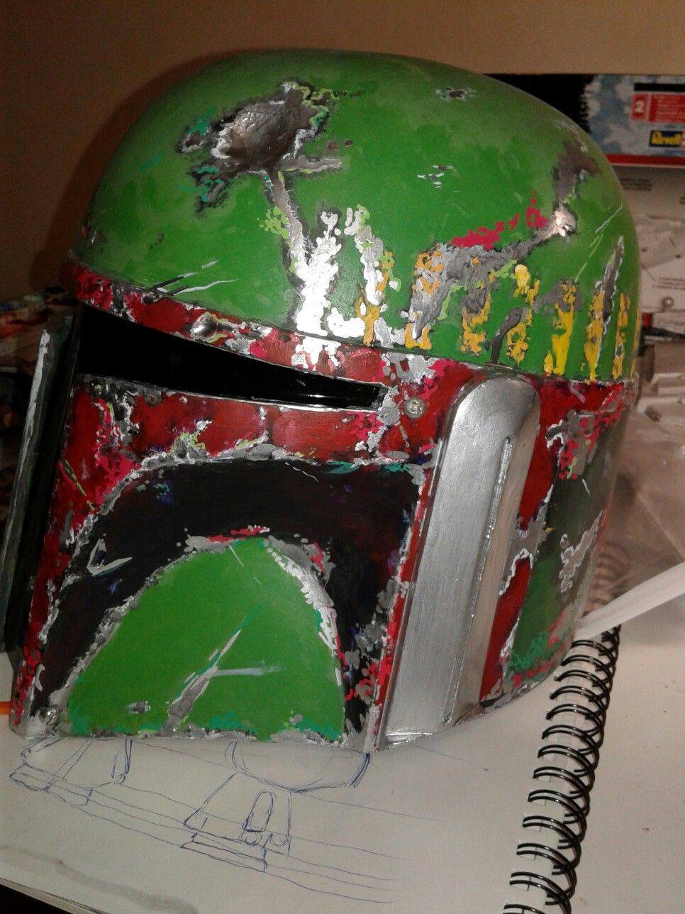 966x1288 My Hand Painted Boba Fett Helmet. Mandalorians - Painting Boba Fett Helmet