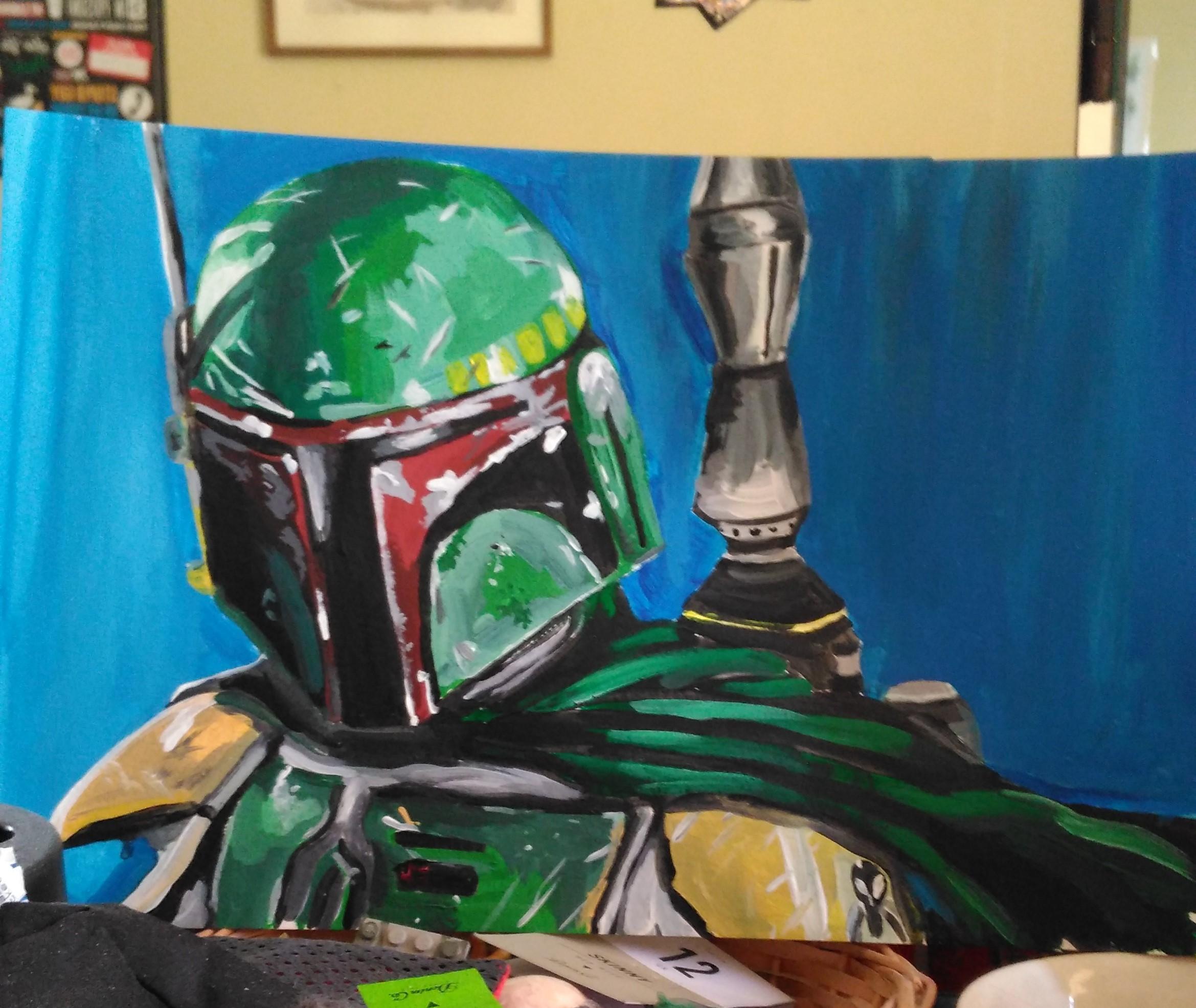 2339x1971 Did A Painting Of Boba Fett. Would Really Appreciate Any Cc - Painting Boba Fett Helmet
