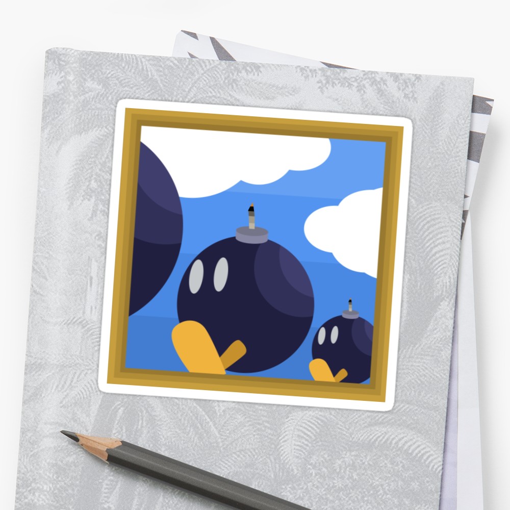 1000x1000 Bob Bomb Battlefield, A Super Mario 64 Painting Stickers By - Painting Bomb