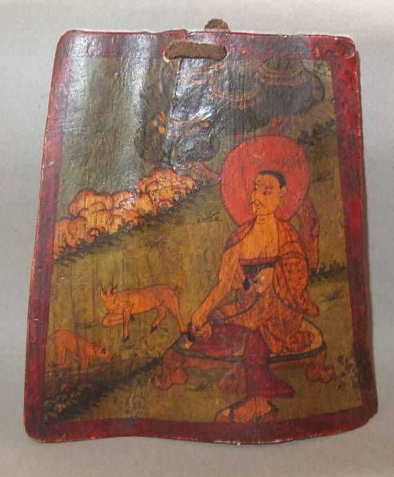 570x689 Milarepa Painting On Bone - Painting Bone