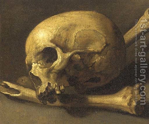 512x426 A Momento Mori Of A Skull And Bones (After) Theodore Gericault - Painting Bone