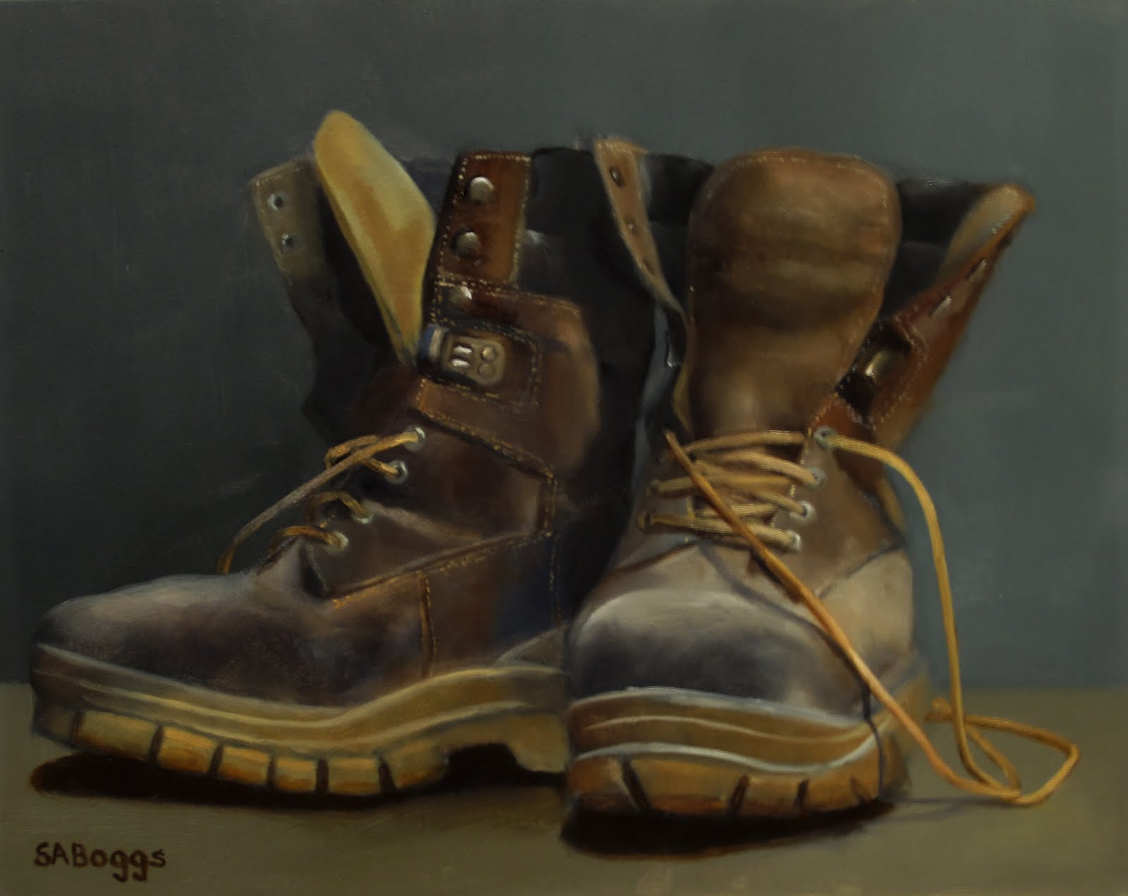 1600x1271 The Artwork Of Steven Allen Boggs Still Life - Painting Boots
