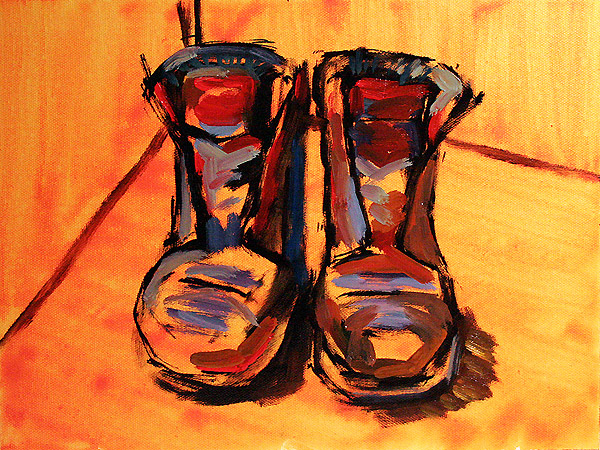 600x450 Gogh All The Way Lesley Spanos Art - Painting Boots