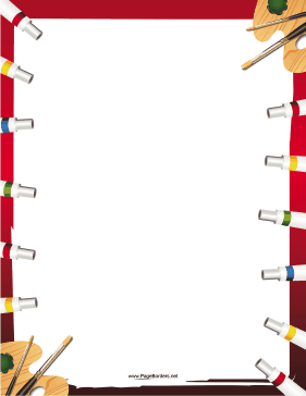 281x364 Paint Tubes Border - Painting Border